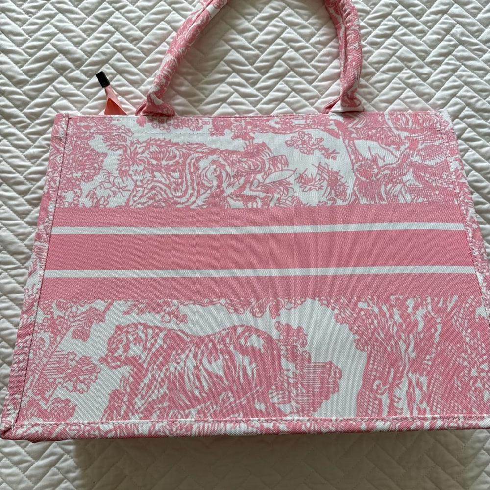 Pink Toile de Jouy CD Tote Bag